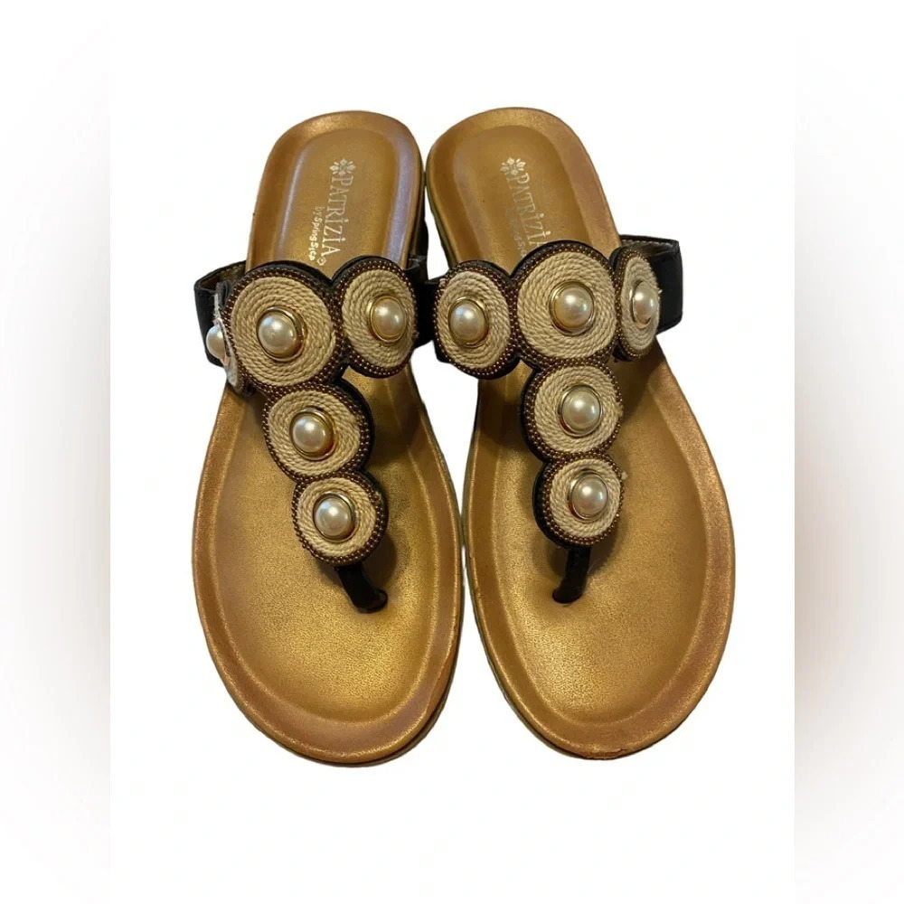 Patrizia by SpringStep Pearl And Woven Thong Sandal